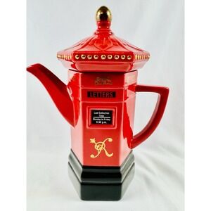 London Pottery Tourist Teapot Coffeepot Red Post Box Collectible Ceramic READ